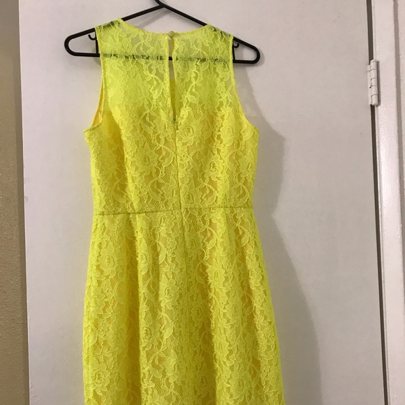 NWT J. Crew neon lace yellow shift dress size 2 - Picture 4 of 6